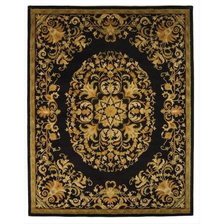 Safavieh 8 ft. - 3 in. x 11 ft. Large Rectangle- Traditional Heritage Black Hand Tufted Rug HG640B-9